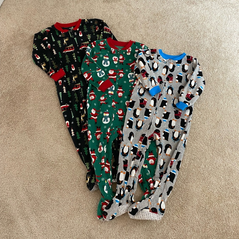 3 Carter’s Boy PJ’s with feet